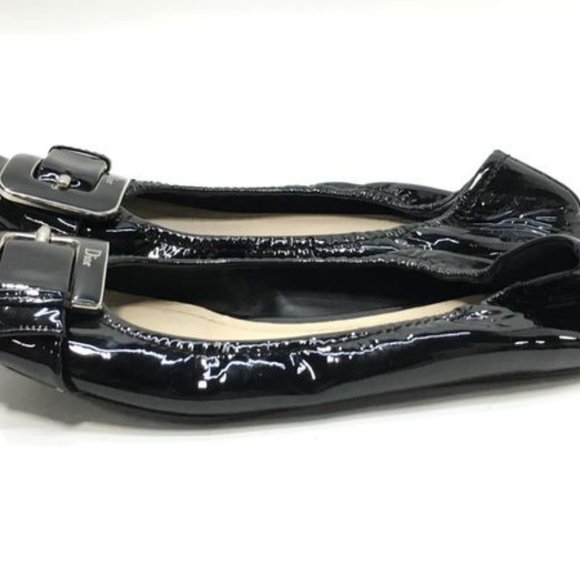 Christian Dior Patent Leather Buckle Ballet Flats - Picture 6 of 10